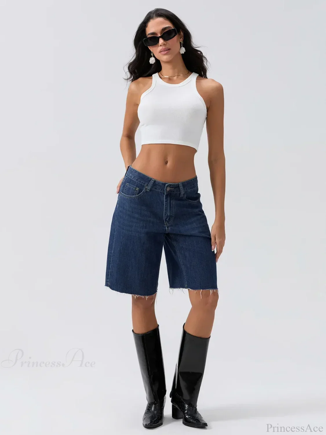 Blue Wide-Leg Denim Short - Image 4