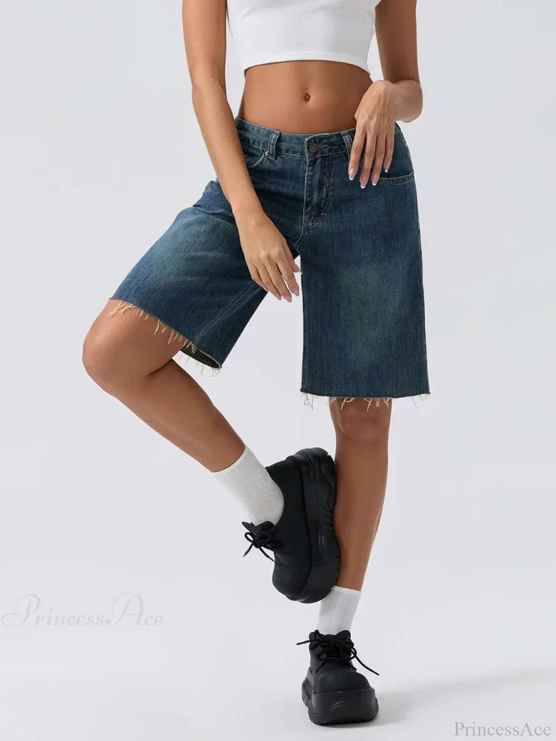 Blue Wide-Leg Denim Short - Image 5