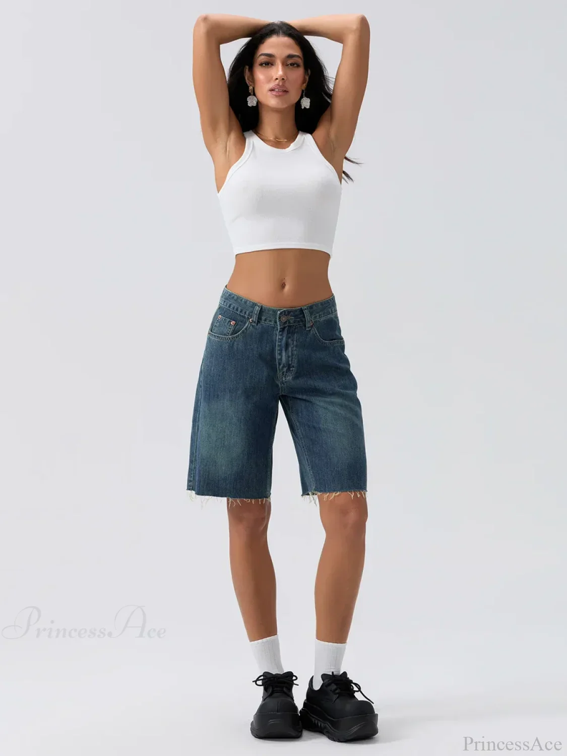 Blue Wide-Leg Denim Short - Image 6
