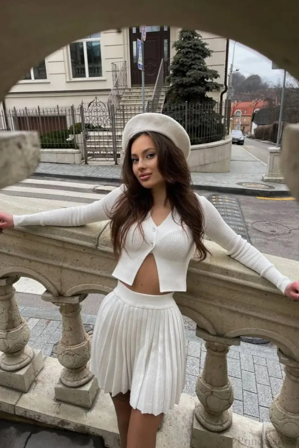 Bodycon Cropped Knit Pleated Two Piece Set