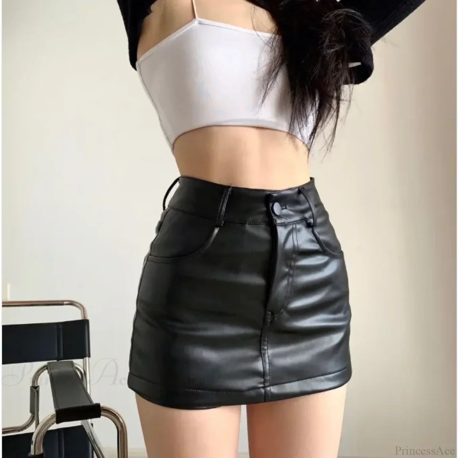 Bodycon High Waist PU Skirt - Image 6