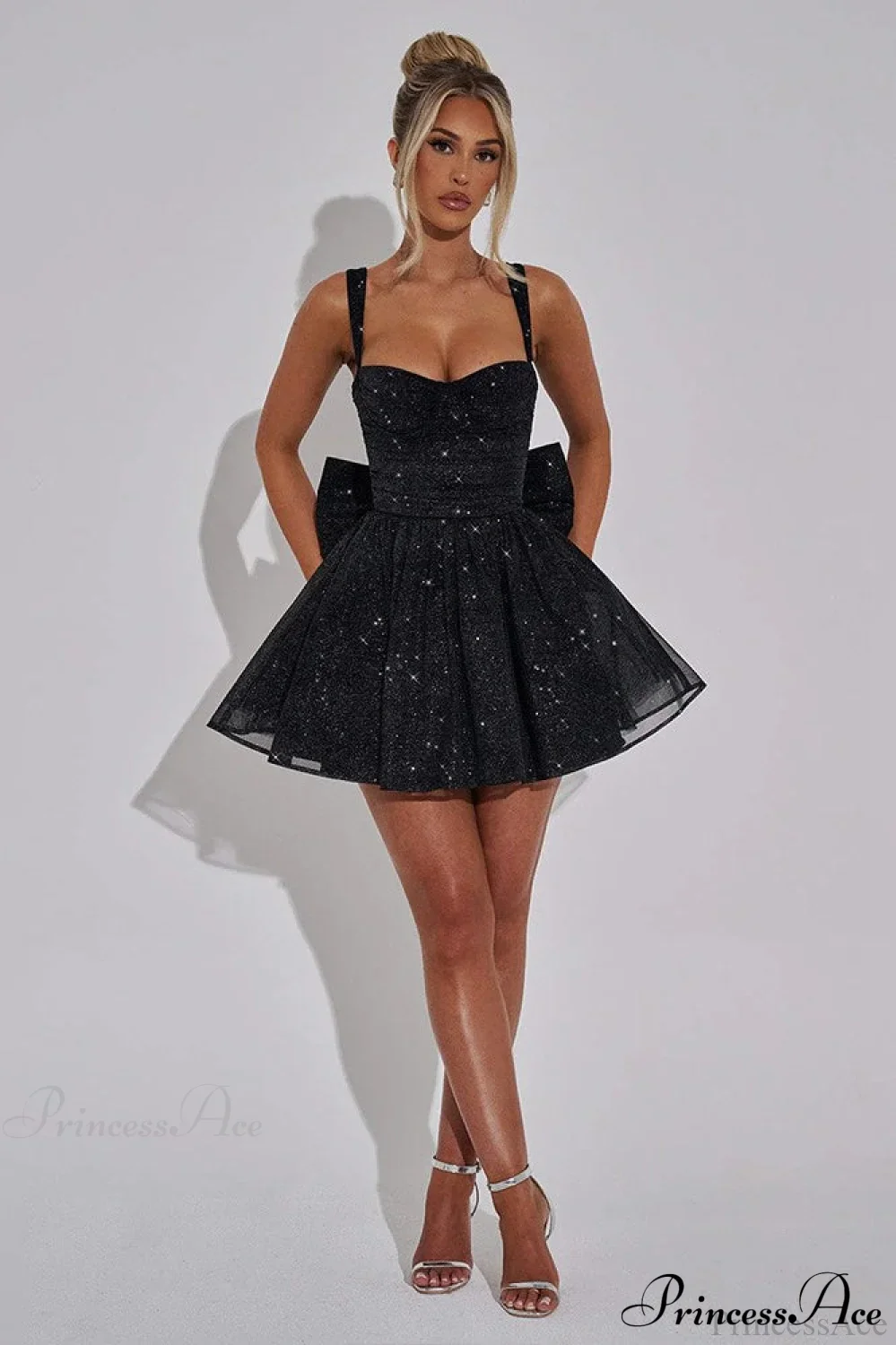 Bodycon Sequined Strapless Bow Party Dress - Image 3