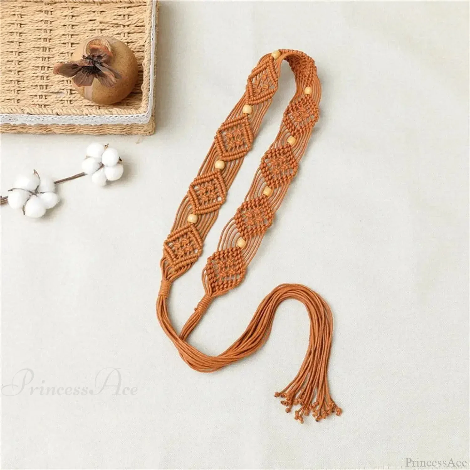 Bohemian Dark Beach Plaited Waist Cord Belt - Image 4