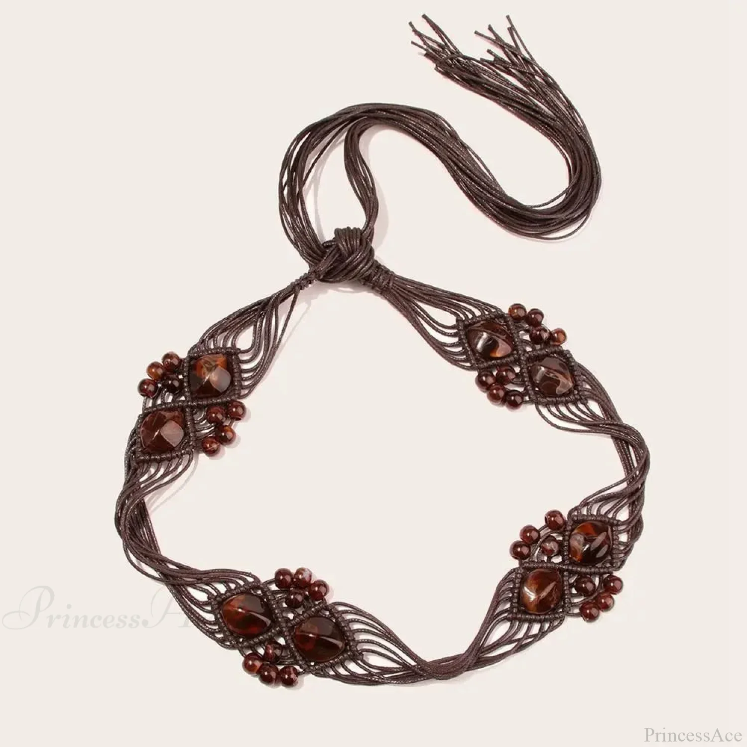 Bohemian Dark Beach Plaited Waist Cord Belt - Image 6