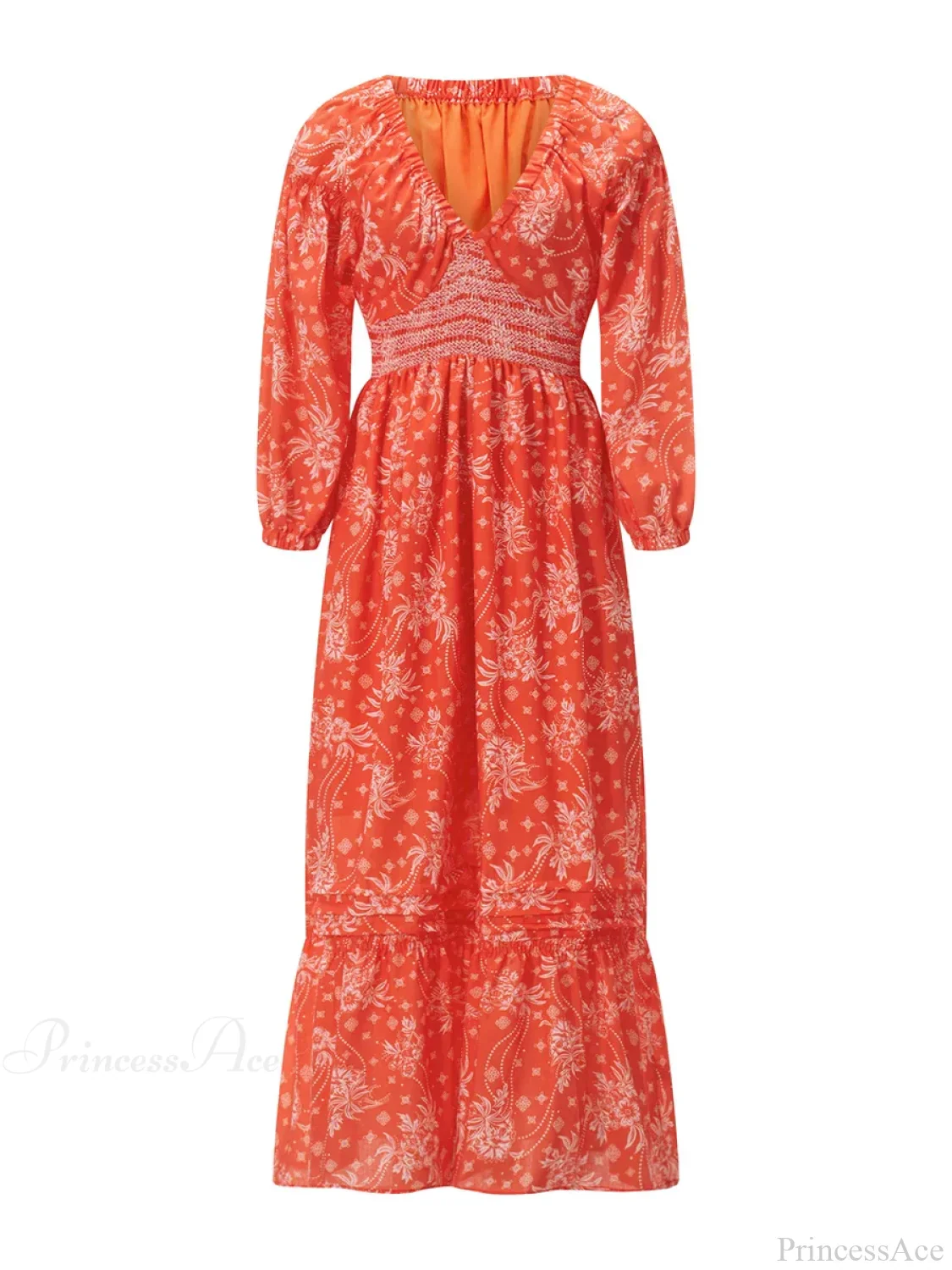 Bohemian Floral Print Puff Sleeve Swing Floral Dress - Image 12