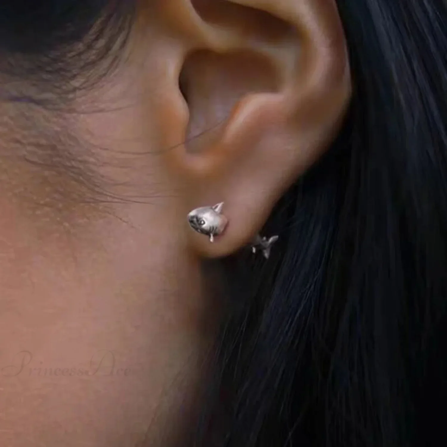 Bohemian Gilded Silvery Lunar Horn Stud Earring - Image 4