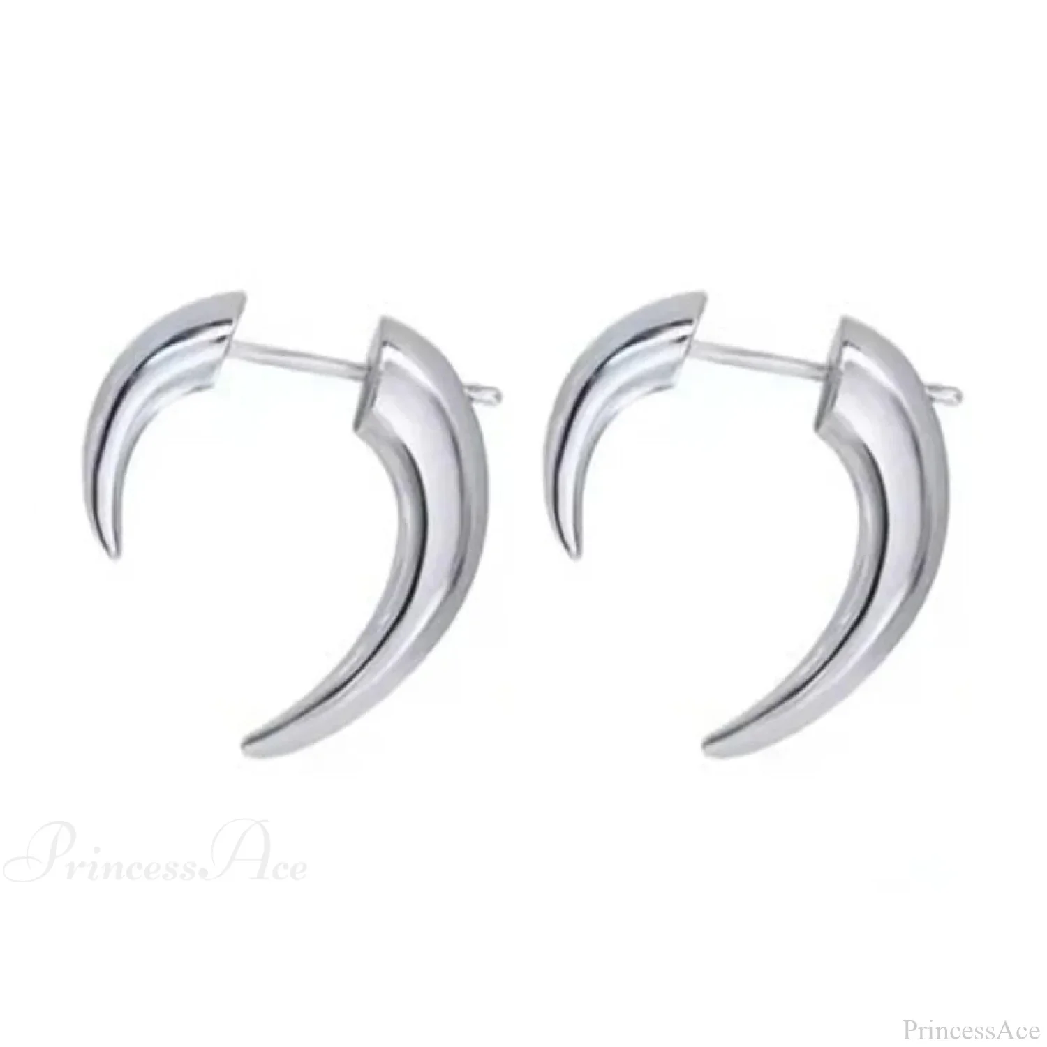 Bohemian Gilded Silvery Lunar Horn Stud Earring - Image 5