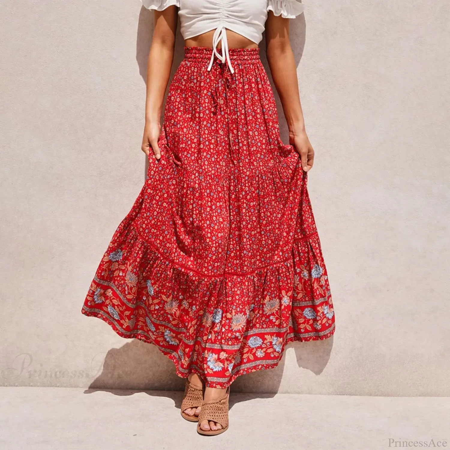 Bohemian Lace High Waist Slim Floral Skirt - Image 5