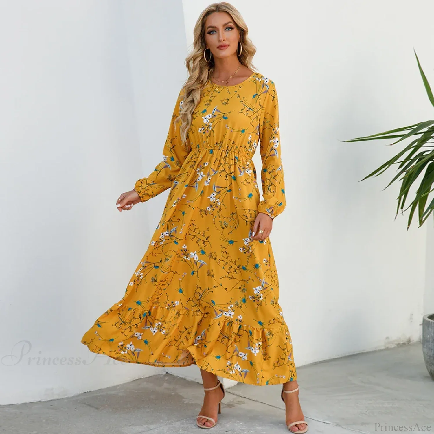 Bohemian Women’s Chiffon Floral Maxi Dress - Image 5