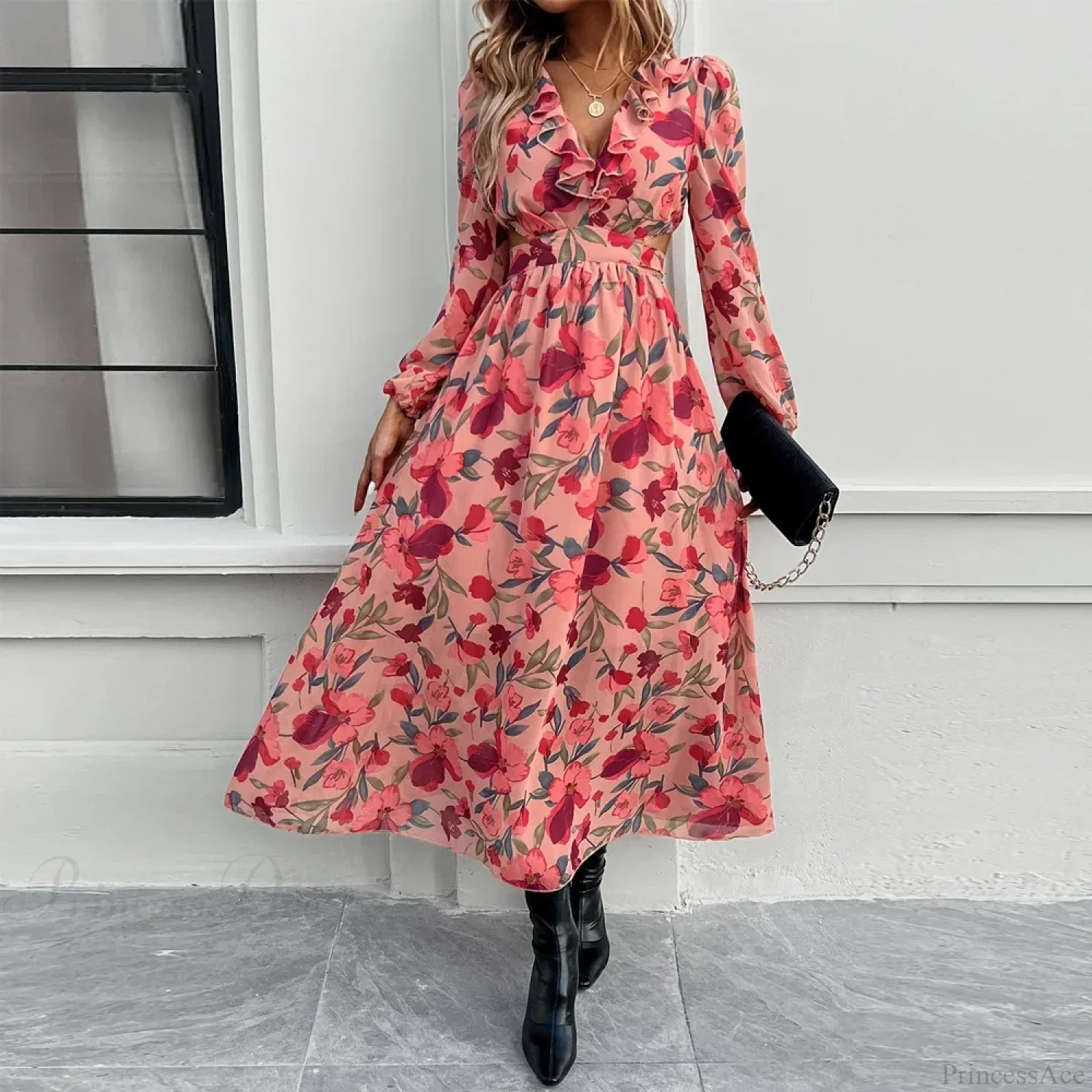 Boho Beach Deep V Neck Maxi Dress