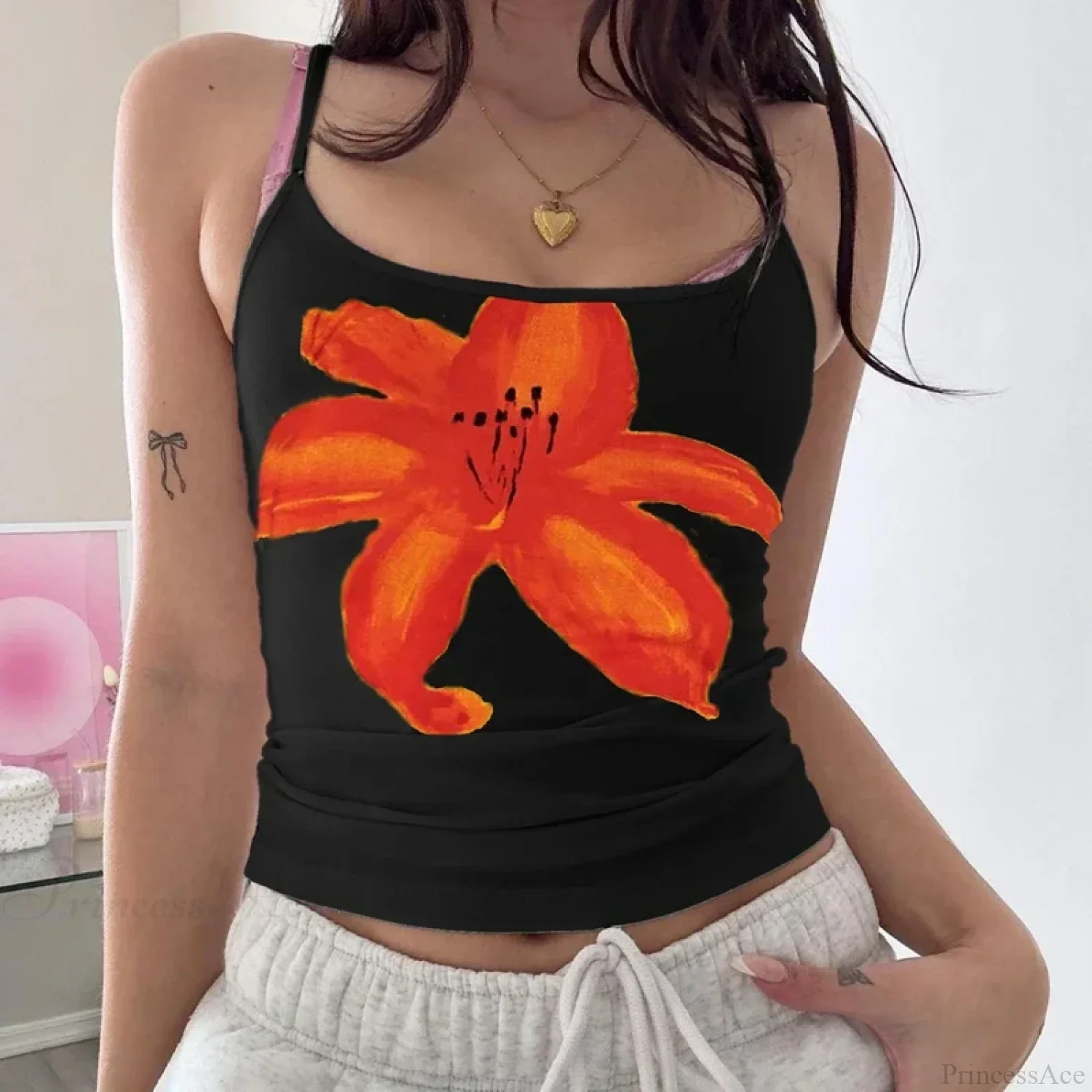 Boho Floral Spaghetti Strap Backless Vintage Low Cut Beach Style Crop Top - Image 10