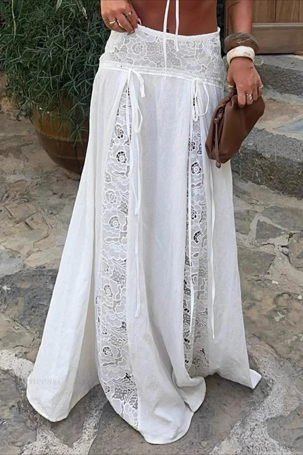 Boho Lace Patchwork Maxi Skirt - Image 2