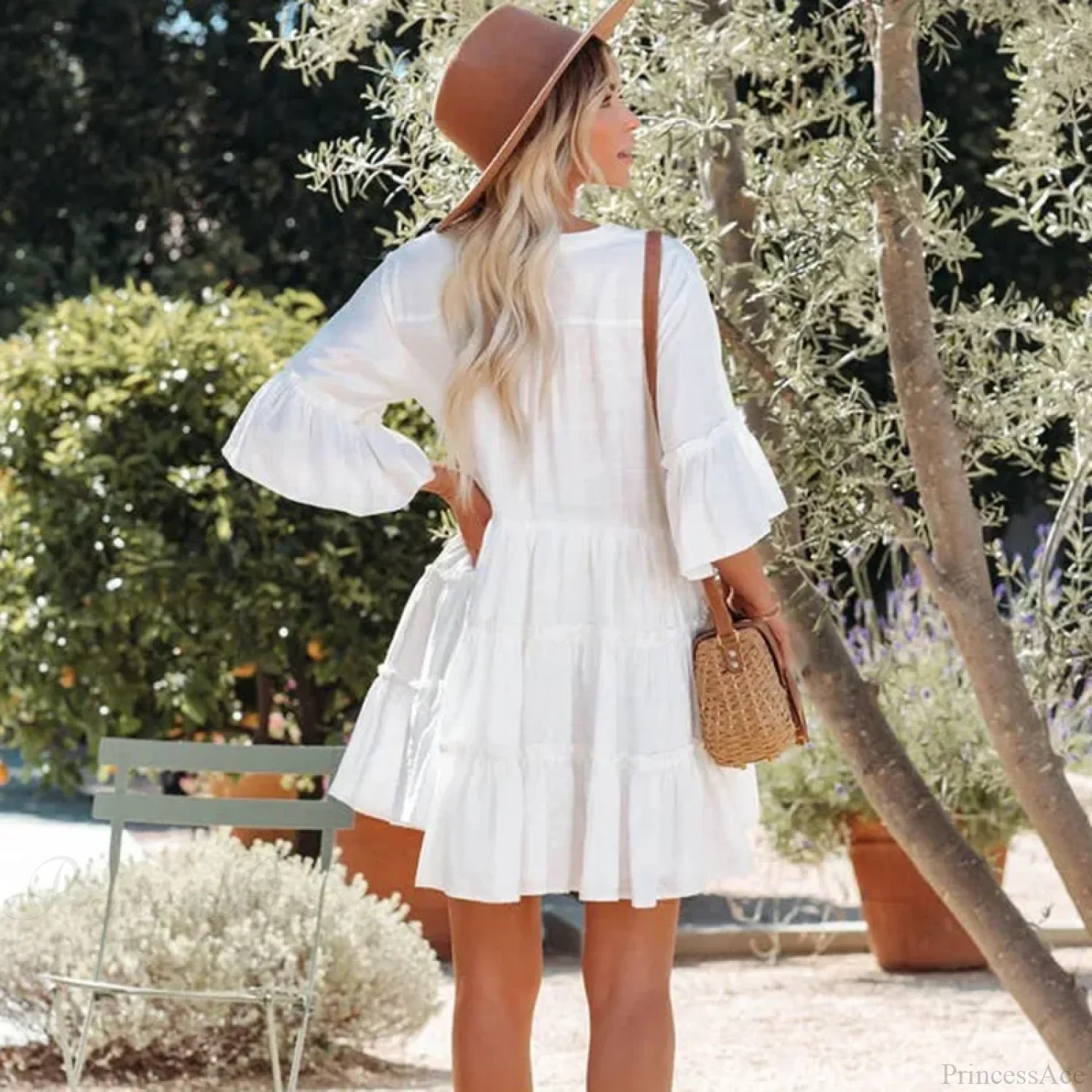 Boho Tunic Beach Wear Loose Cover-Up for Women Vintage V-neck Mini Summer Dress - Image 6