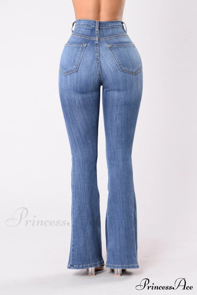 Bottom Denim Waist Flare Warm-Season Sexy Jean Push Bell Lady Women for Trousers High Pants Skinny Up Jeans Spring - Image 2