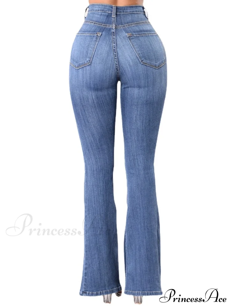 Bottom Denim Waist Flare Warm-Season Sexy Jean Push Bell Lady Women for Trousers High Pants Skinny Up Jeans Spring - Image 4