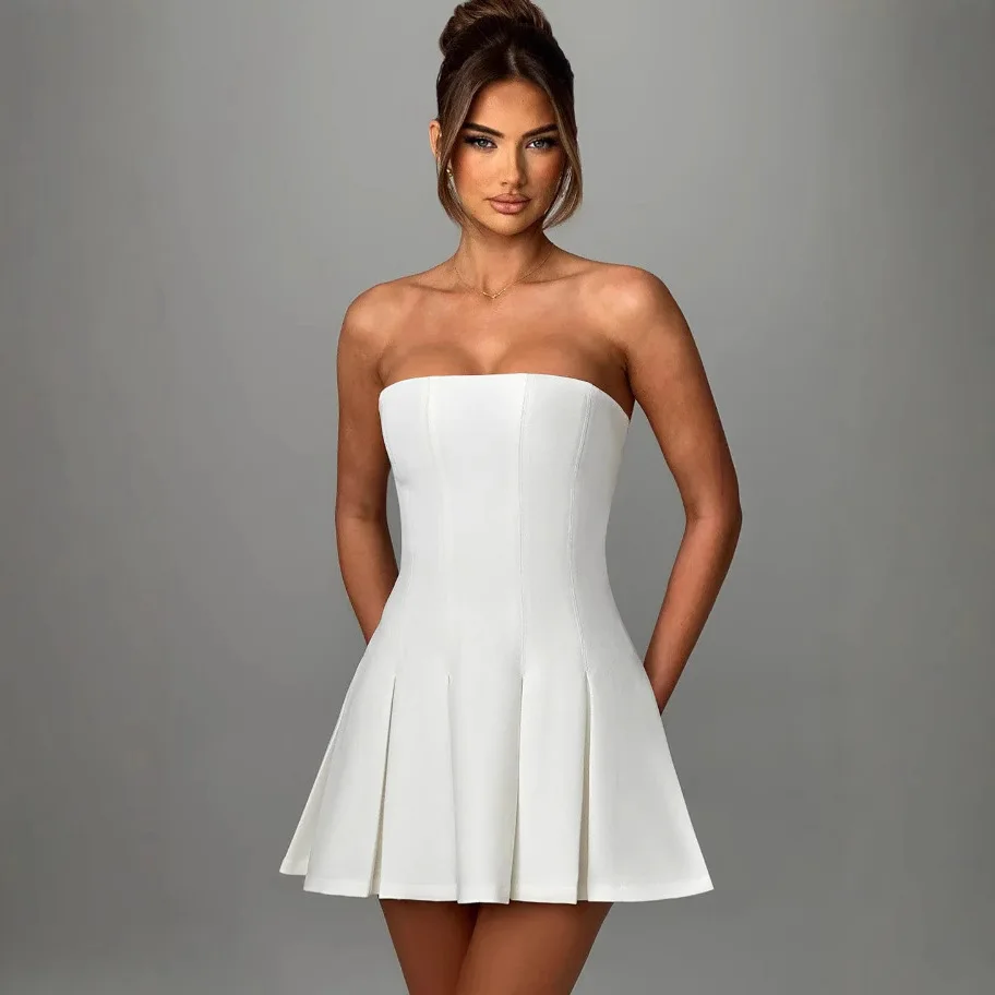 Bow Backless Strapless Party Dress - Image 13