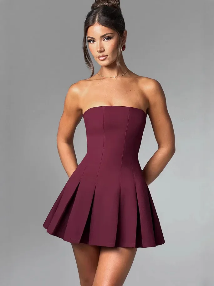 Bow Backless Strapless Party Dress - Image 14