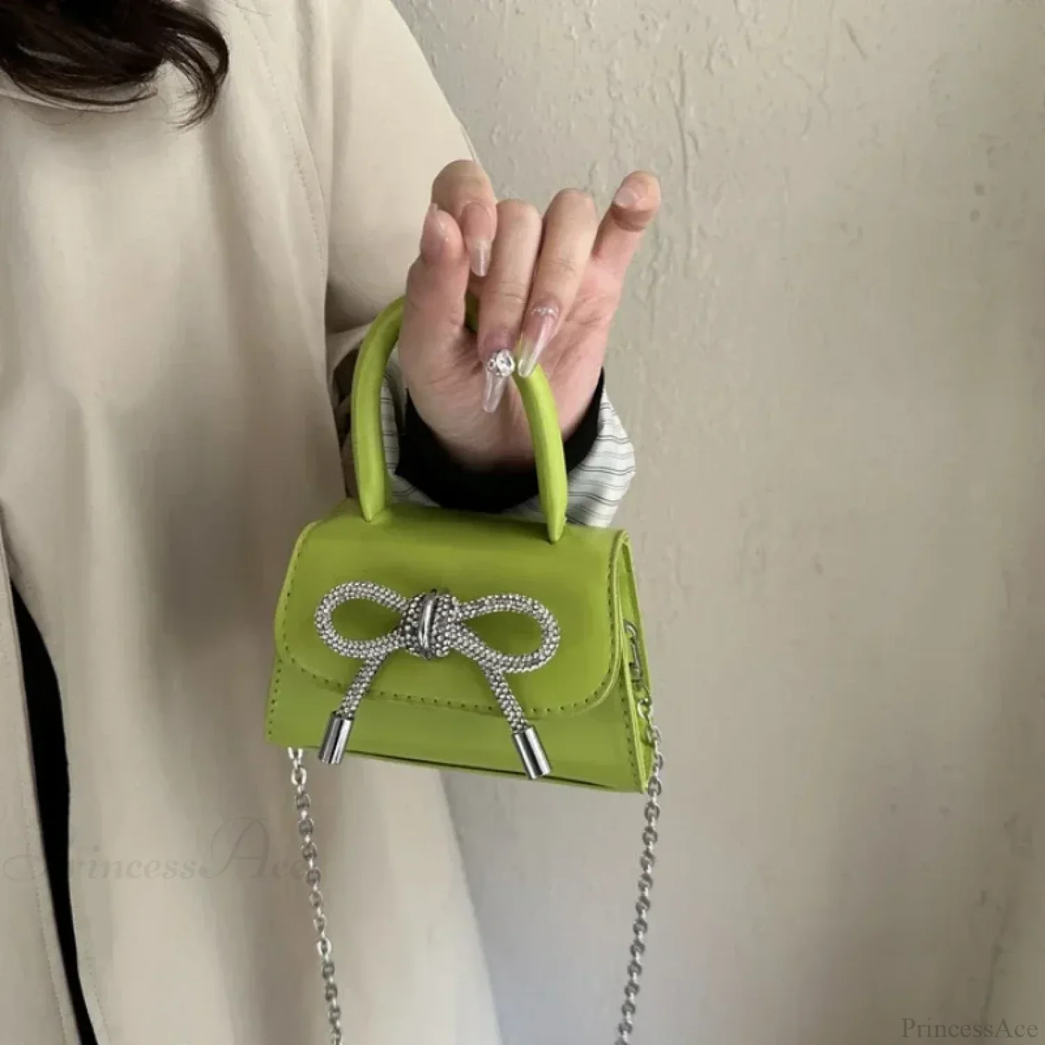 Bow Design Solid Color Mini PU Crossbody - Image 2
