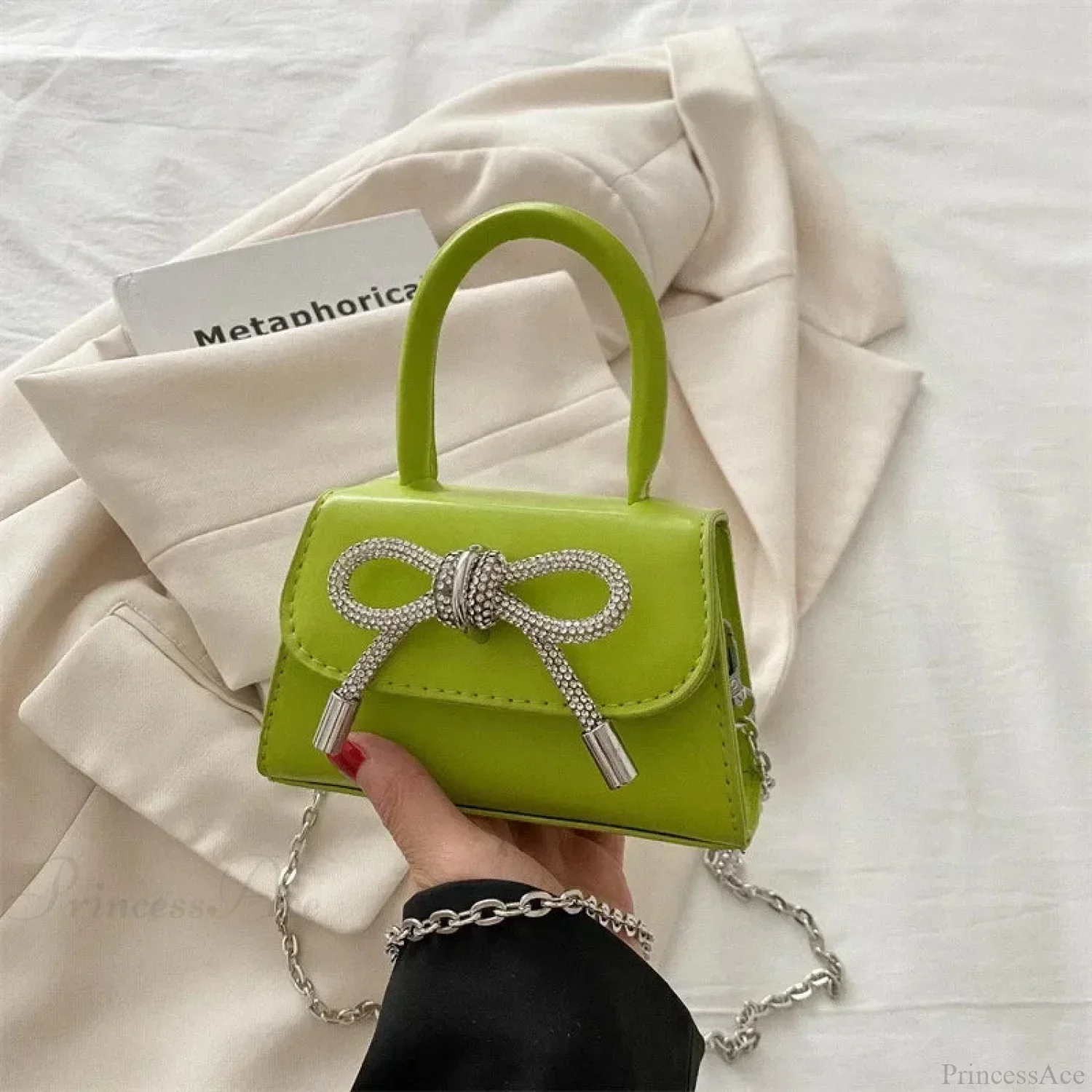 Bow Design Solid Color Mini PU Crossbody - Image 6