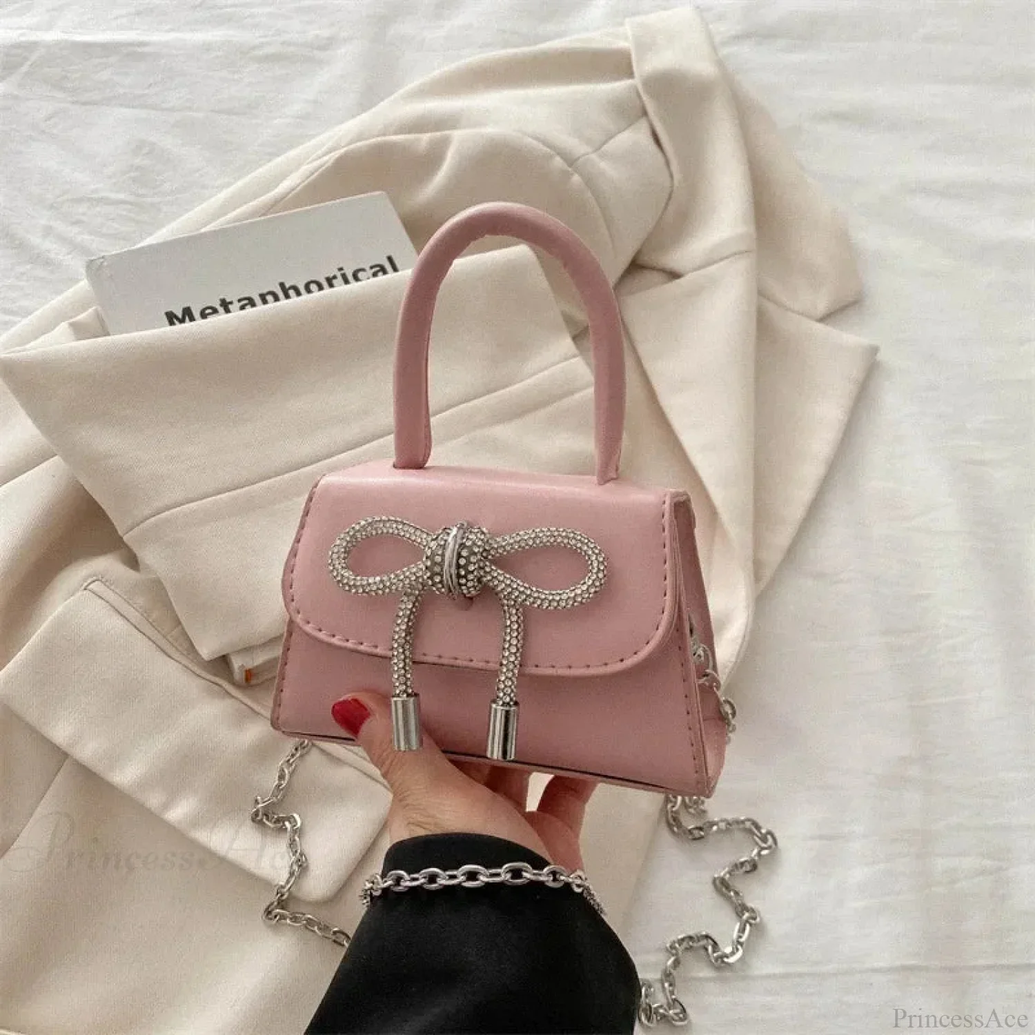 Bow Design Solid Color Mini PU Crossbody - Image 8
