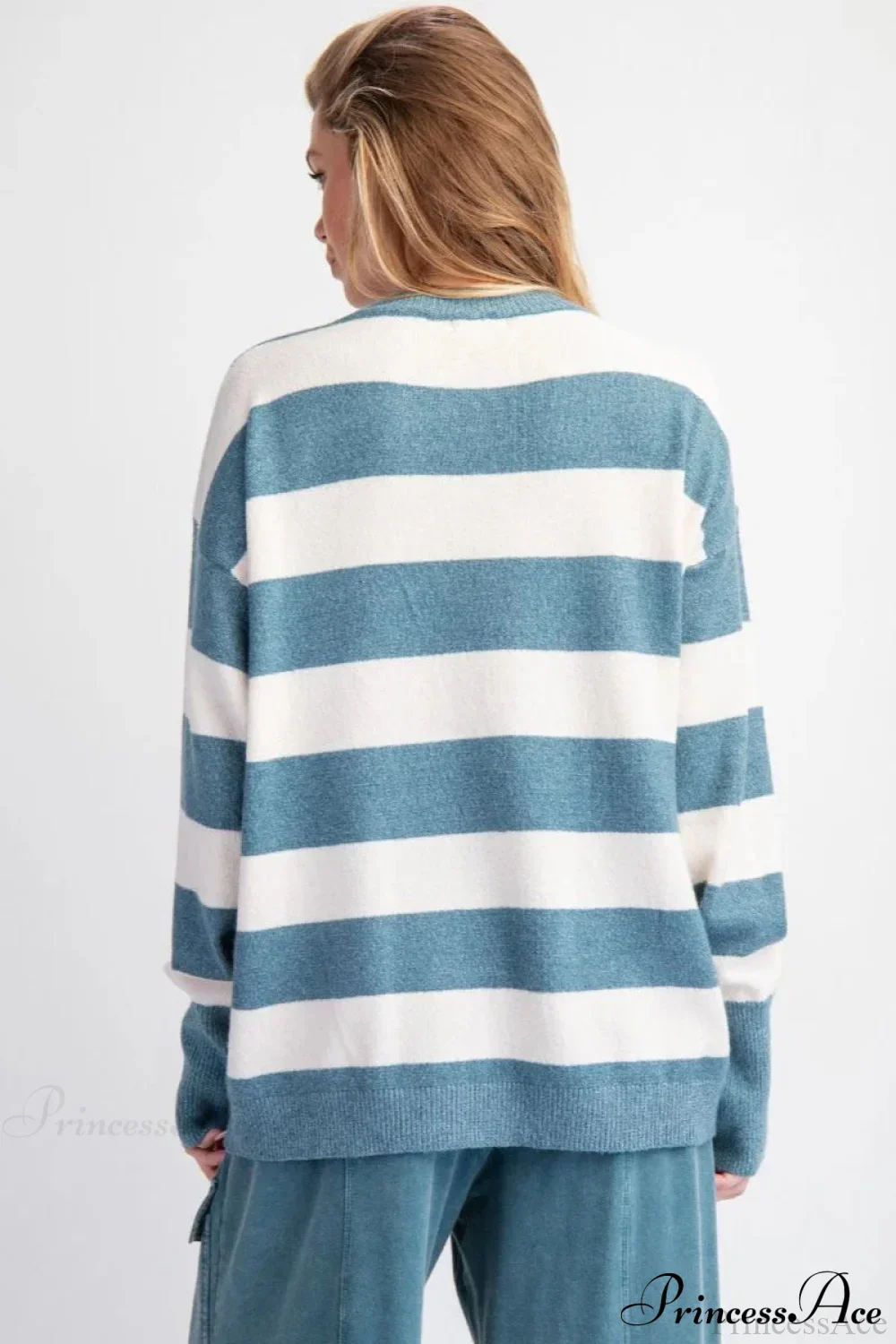 Bow Detail Jacquard Crewneck Long Sleeve Sweater - Image 4