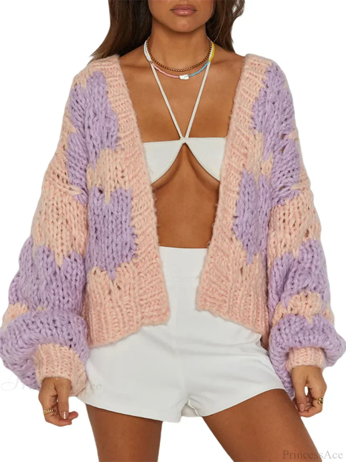 Bow Tie Front V-neck Cardigan - Image 13