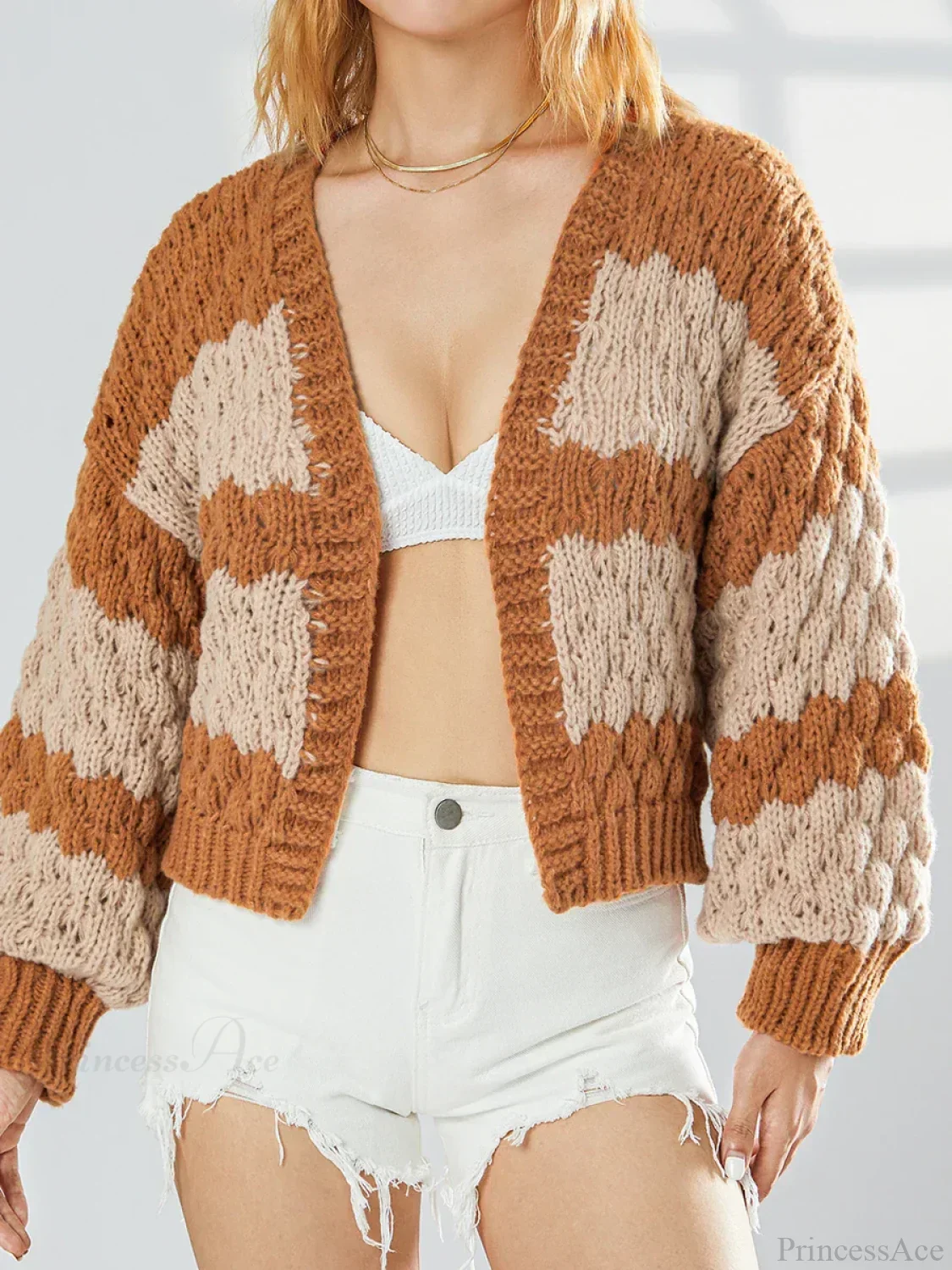 Bow Tie Front V-neck Cardigan - Image 2