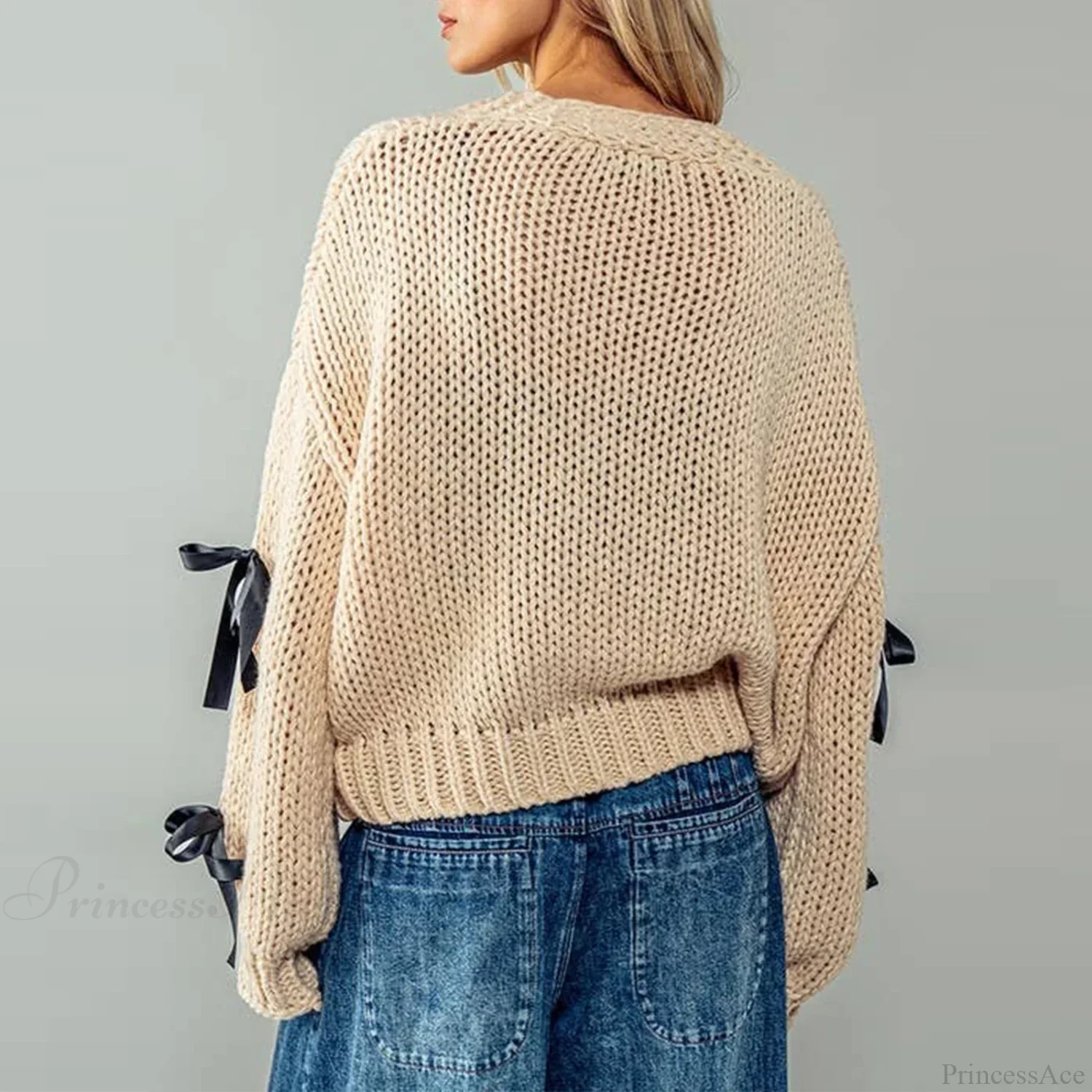 Bow Trim Button Down Cardigan - Image 4