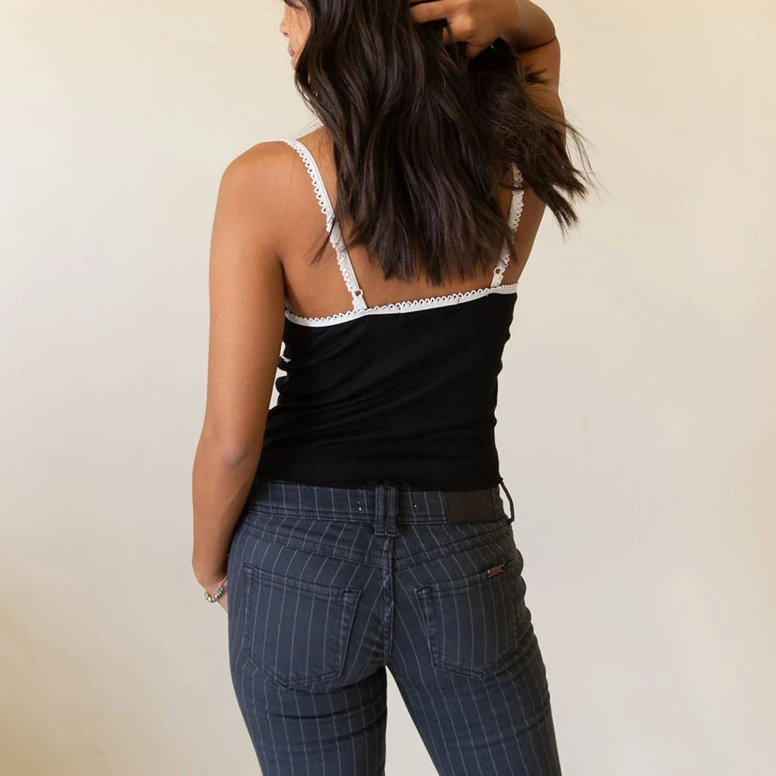 Bow V-Neck Spaghetti Crop Top - Image 5