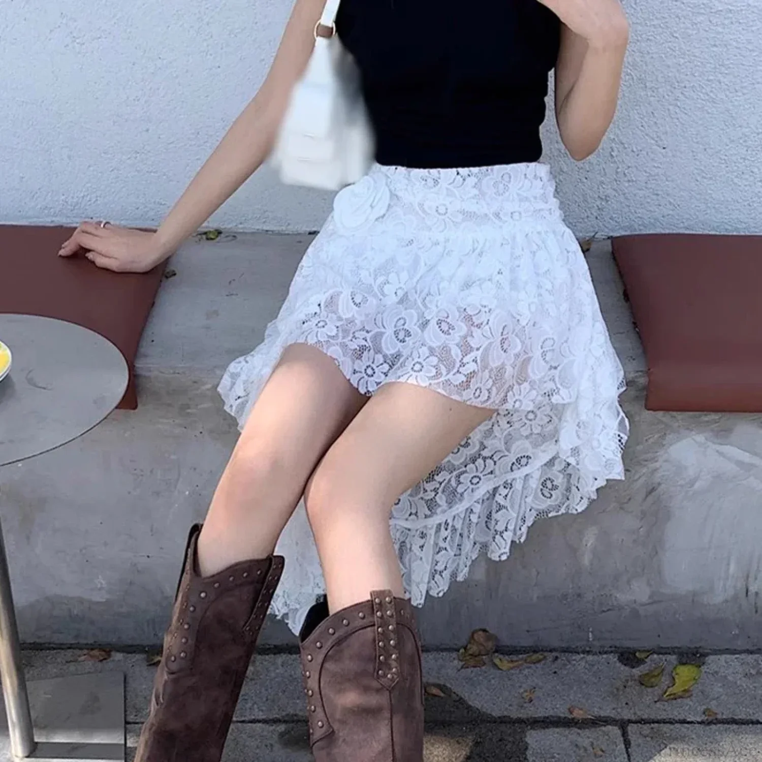 Breathable Lace Short Dress Skirt - Image 2