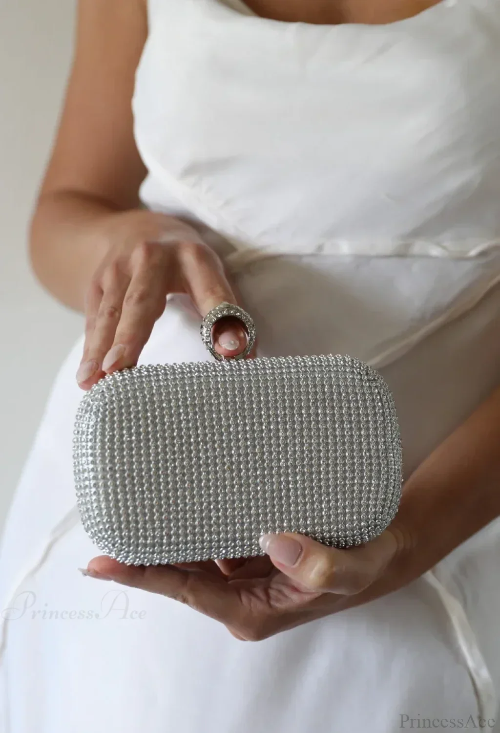 Bridal Crystal Gold Evening Clutch Wristlet