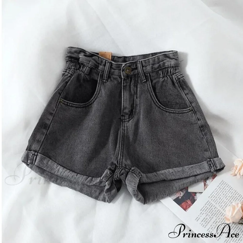 Brief Warm-Season Casual Waist Fashion Elastic Leg Women High Jeans Shorts Waist Denim Wide Loose Size Plus Female - Image 5