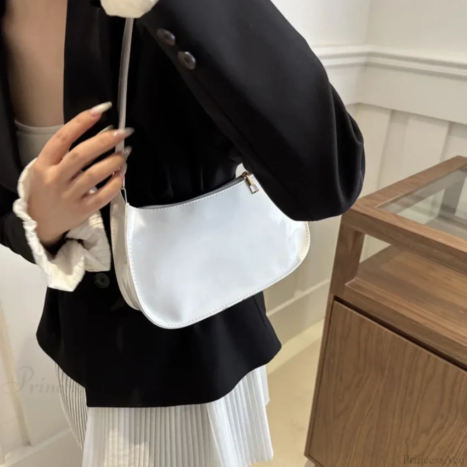 Bright Color Solid Square Shoulder Bag - Image 2