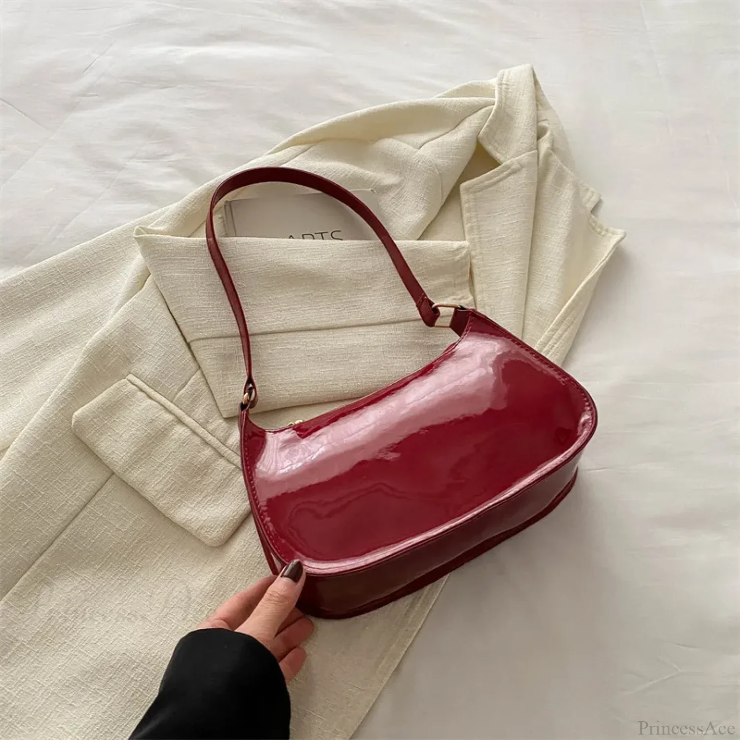 Bright Color Solid Square Shoulder Bag - Image 8