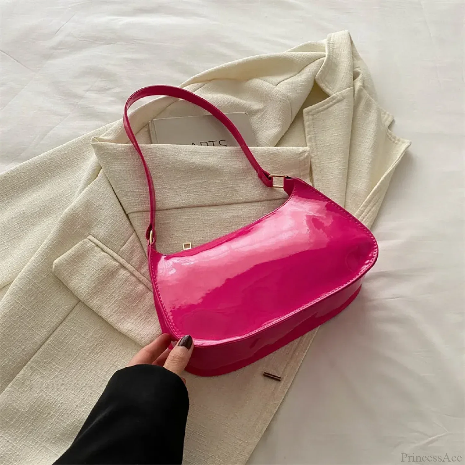 Bright Color Solid Square Shoulder Bag - Image 9