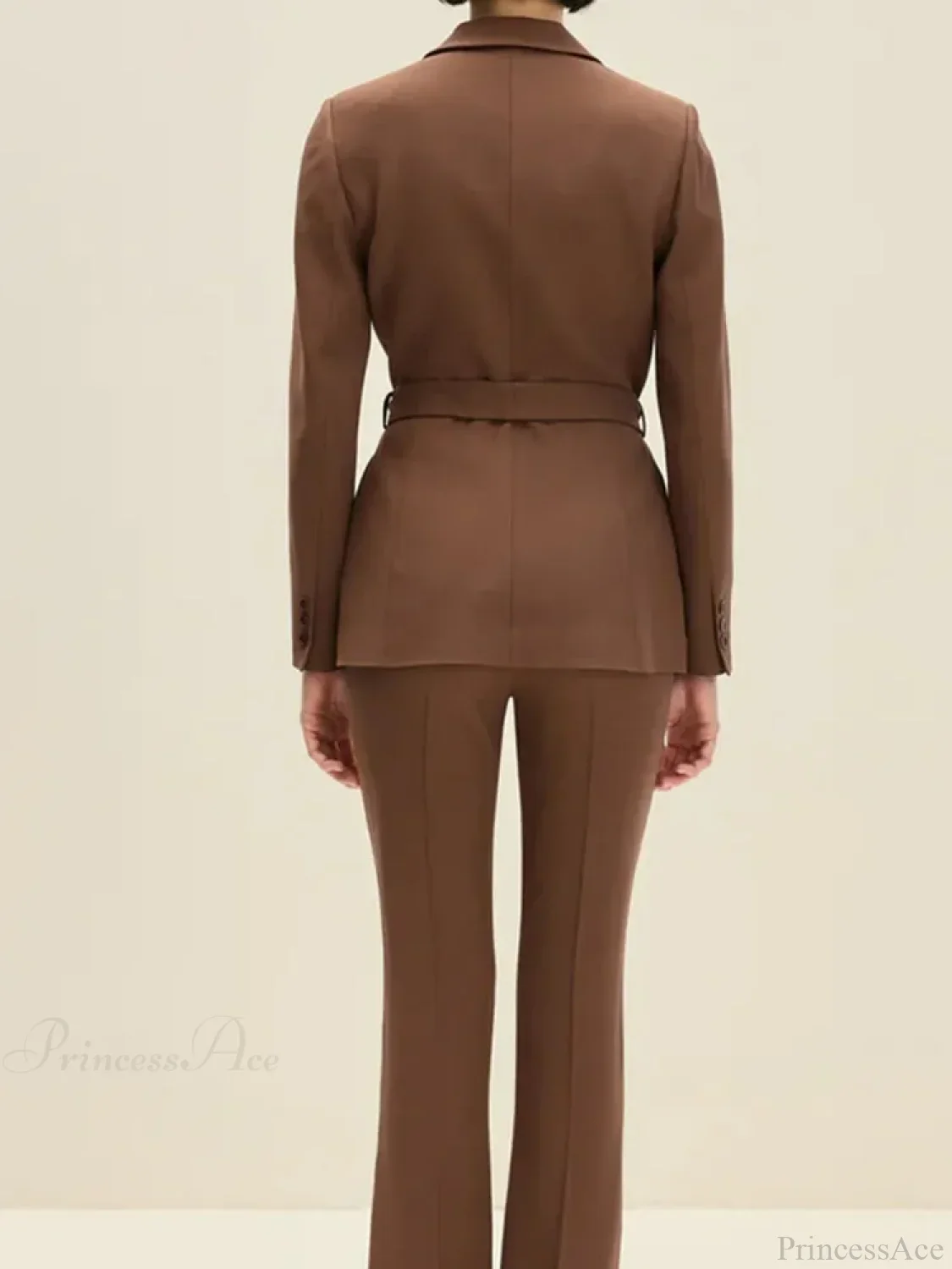 Brown Elegant Single Breasted Suit Coat - Image 6