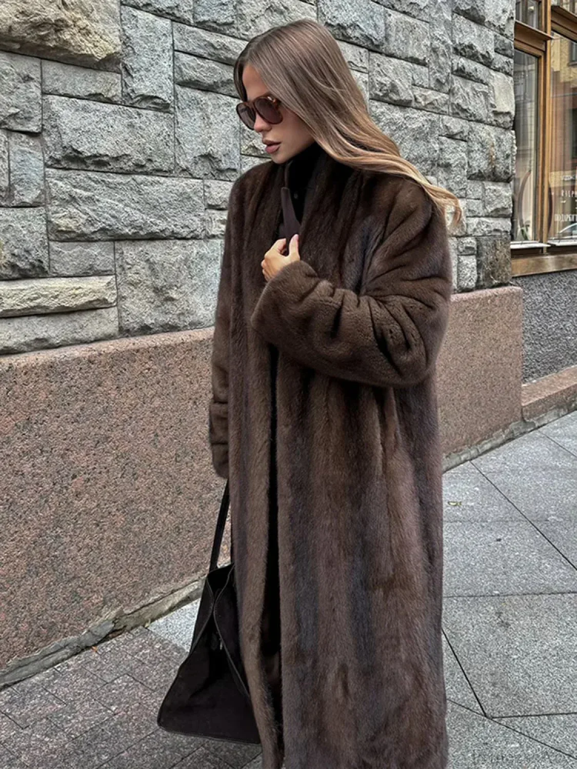 Brown Long Sleeve Plush Coat - Image 6