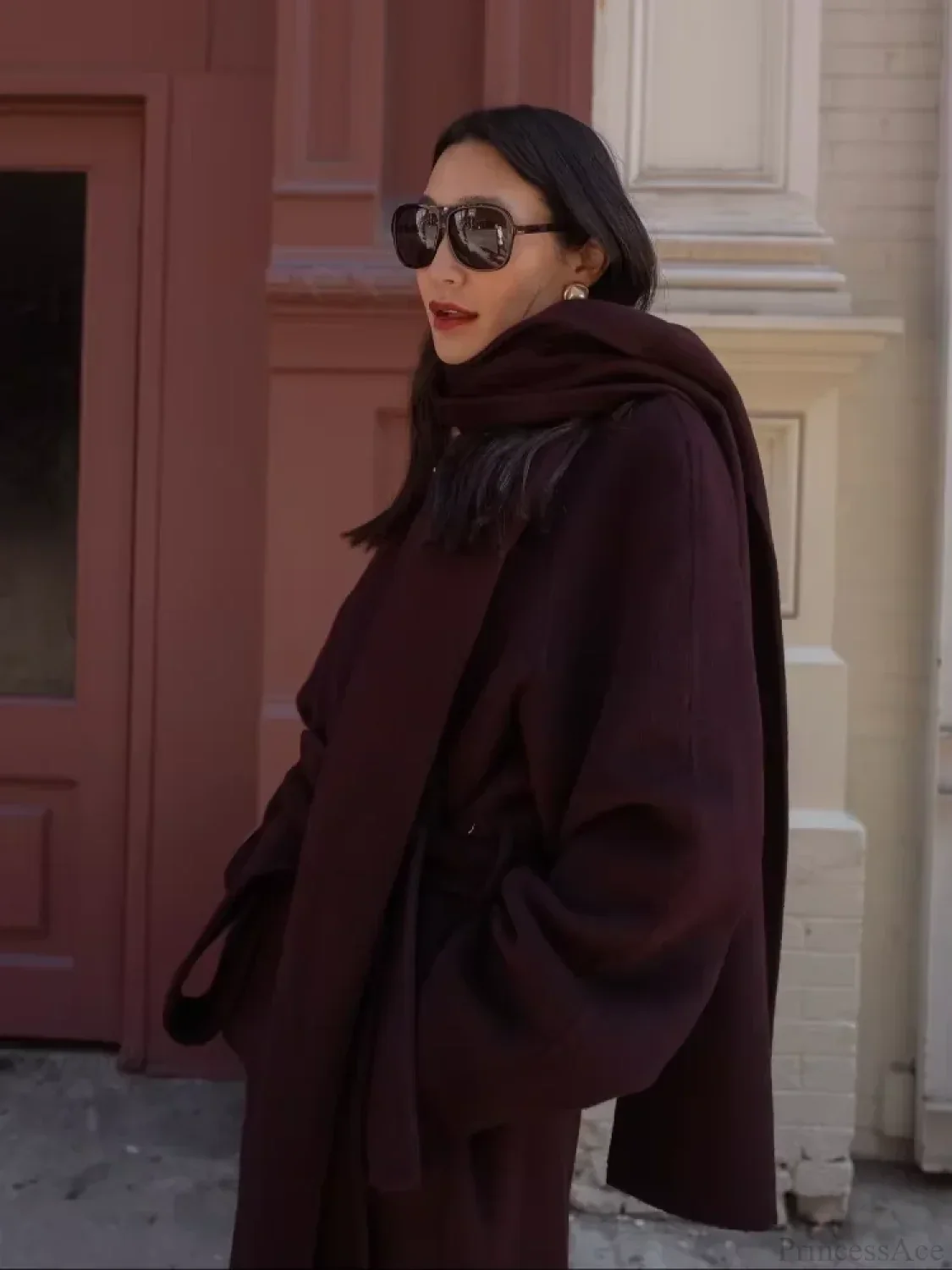 Brown Soft Fluffy Faux Fur Lapel Overcoat - Image 3