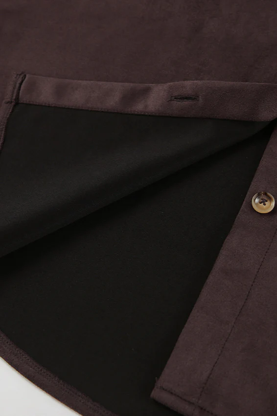 Brown Suede Loose Blazer Coat - Image 6