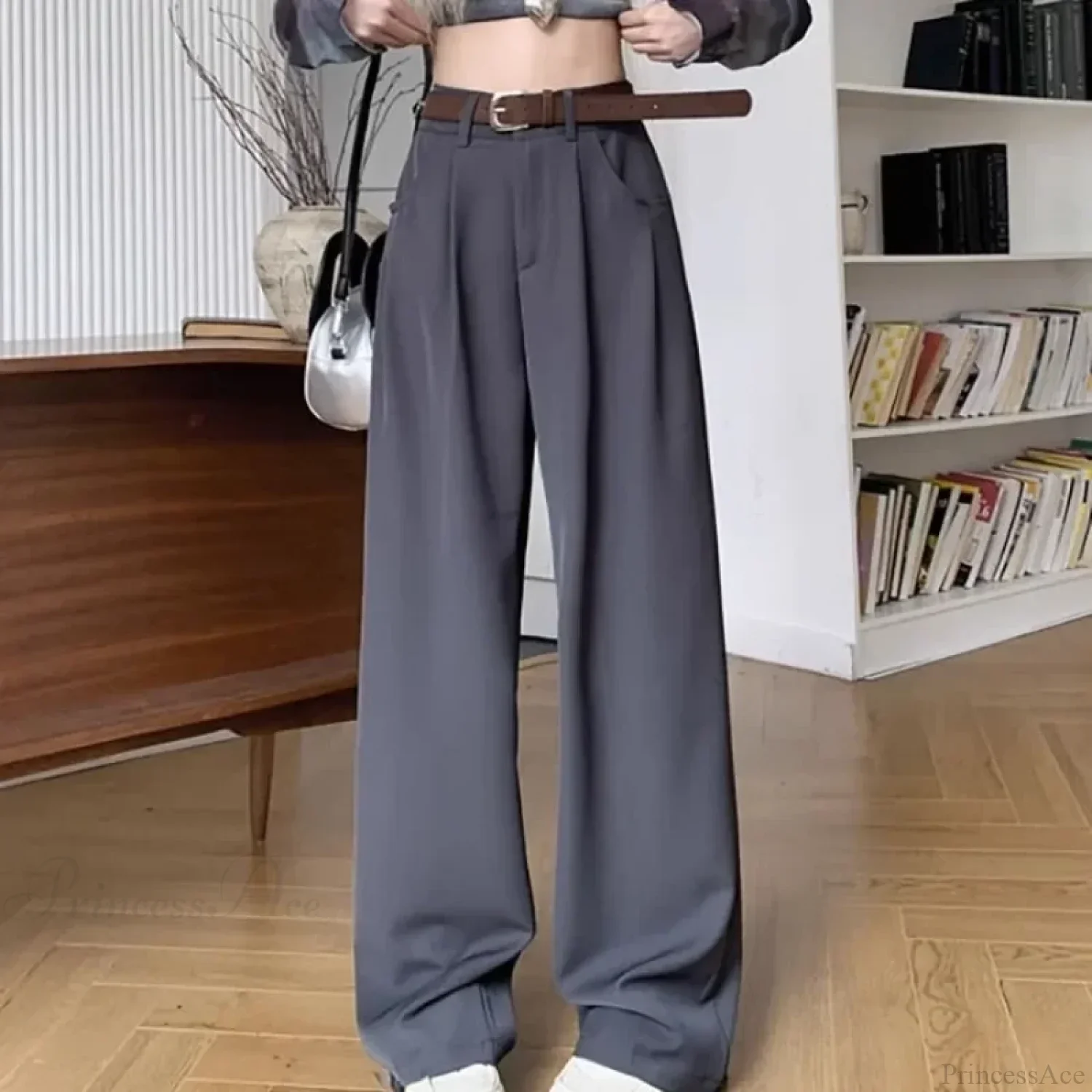 Brown Suit Baggy Office Pants - Image 4