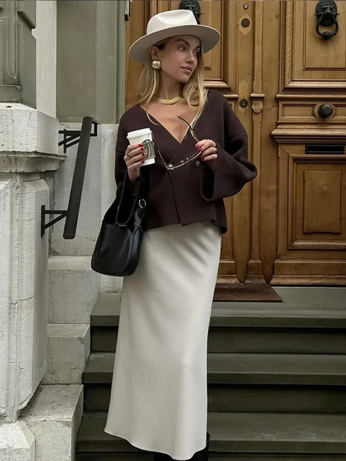 Burgundy Loose Long Sleeve Cardigan - Image 3
