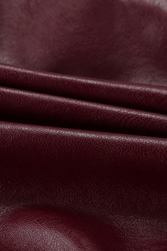 Burgundy Vintage Biker Coat - Image 10