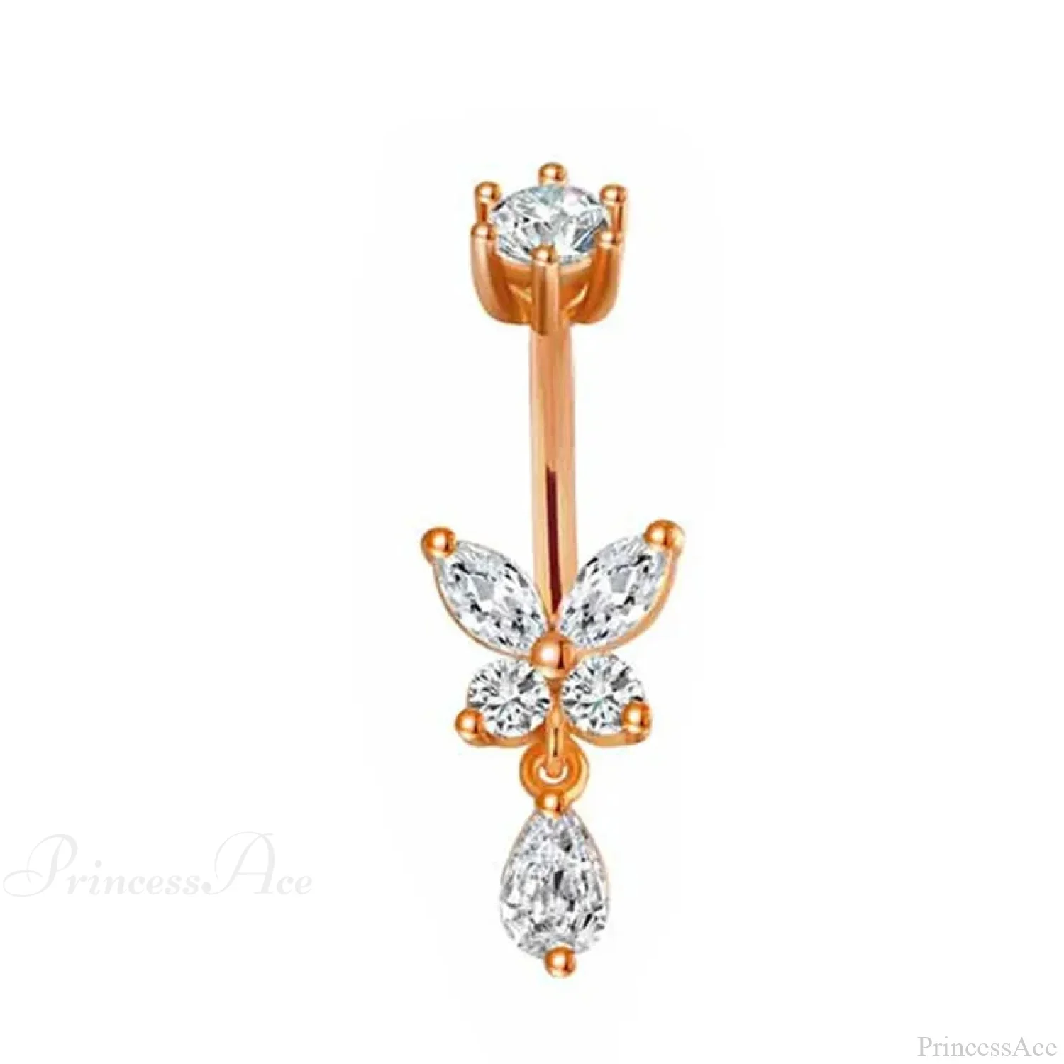 Butterfly CZ Sparkling Gothic Belly Ring - Image 14