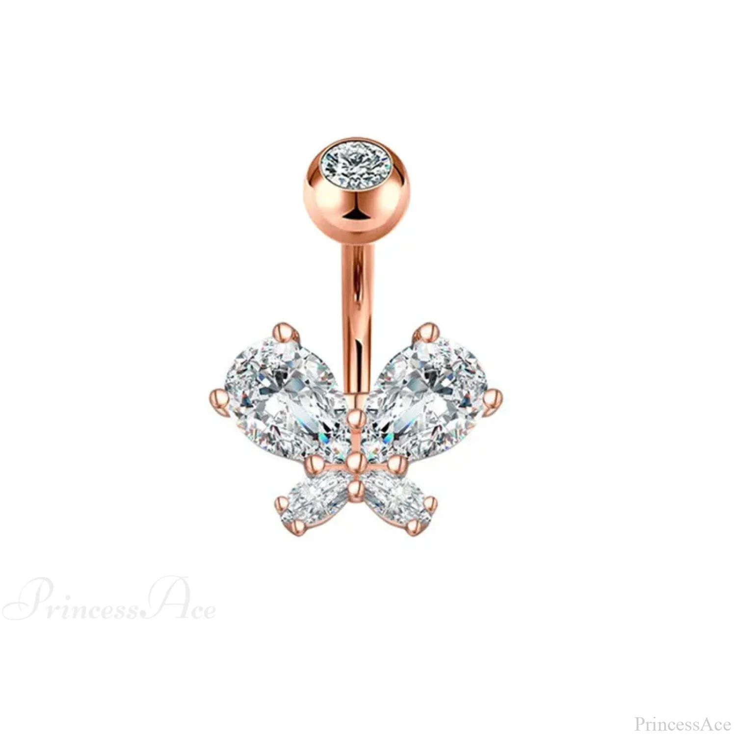 Butterfly CZ Sparkling Gothic Belly Ring - Image 17
