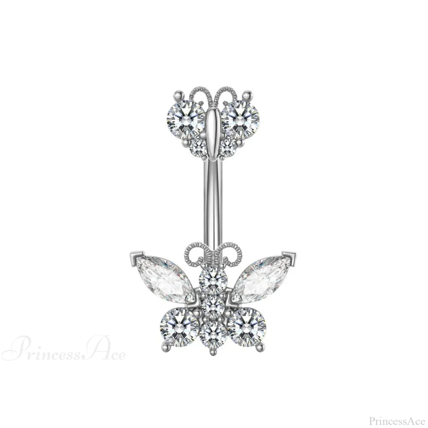 Butterfly CZ Sparkling Gothic Belly Ring - Image 18