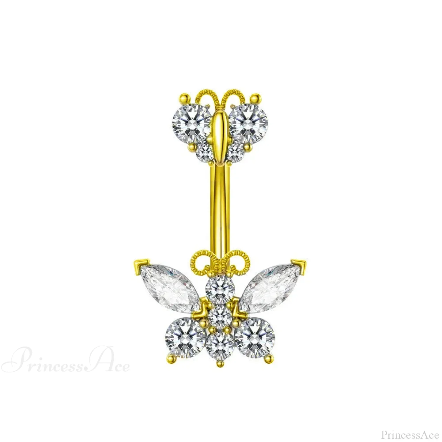 Butterfly CZ Sparkling Gothic Belly Ring - Image 21