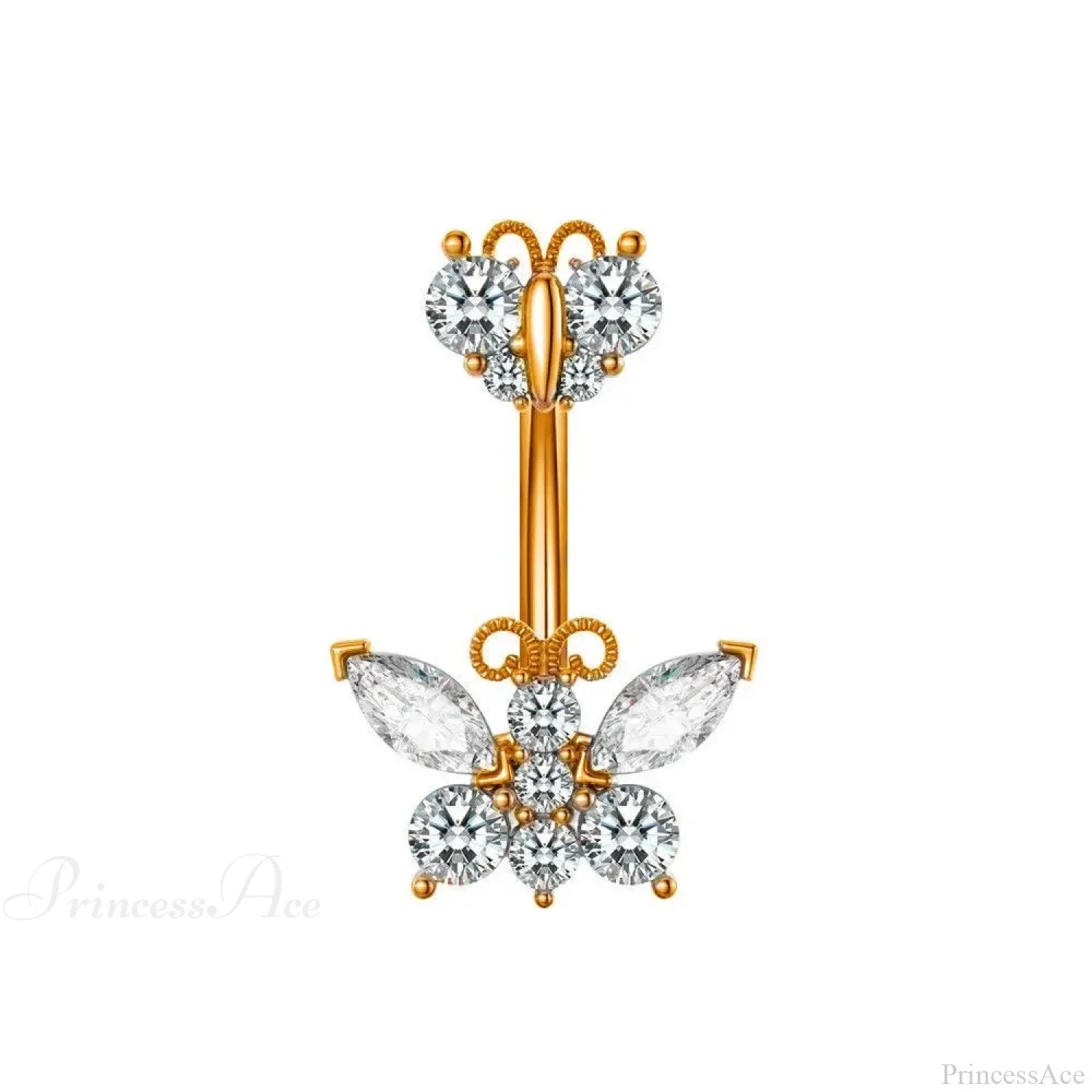 Butterfly CZ Sparkling Gothic Belly Ring - Image 22