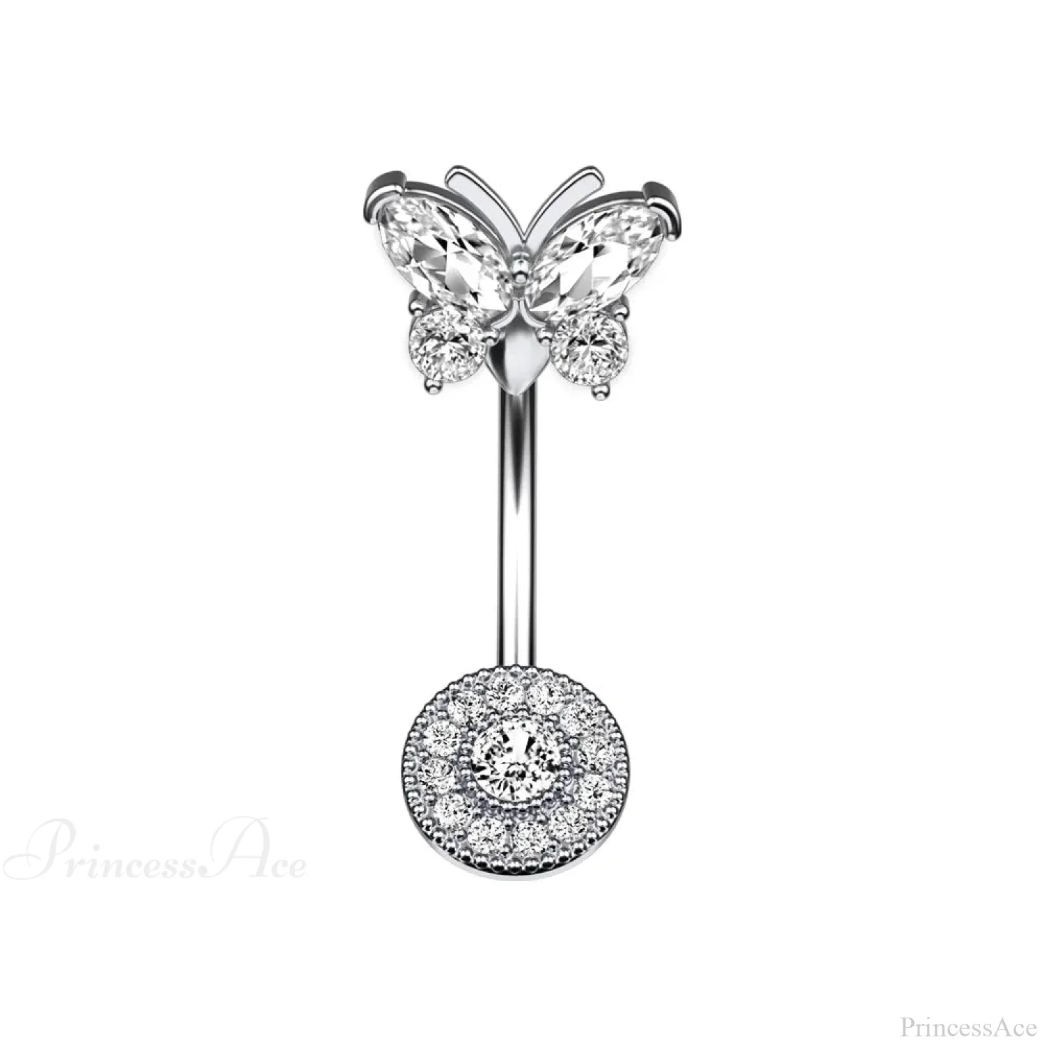 Butterfly CZ Sparkling Gothic Belly Ring - Image 6
