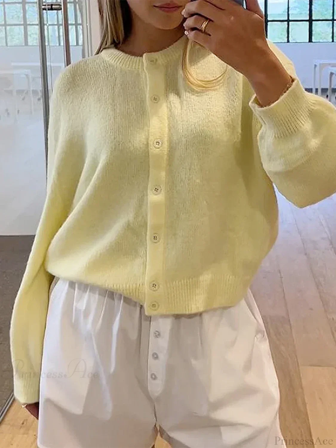 Button Down Lightweight Knit Cardigan - Image 4