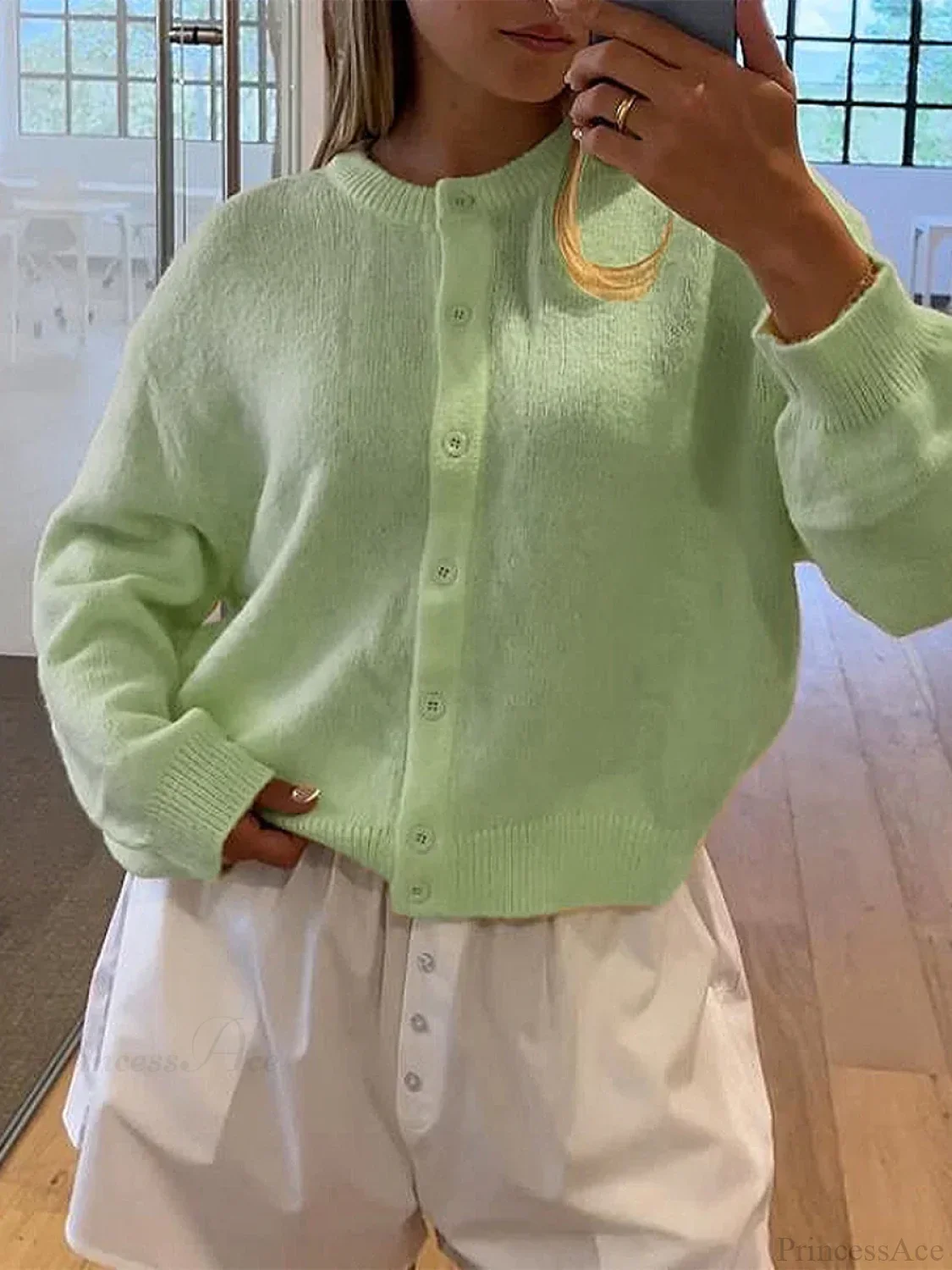 Button Down Lightweight Knit Cardigan - Image 6